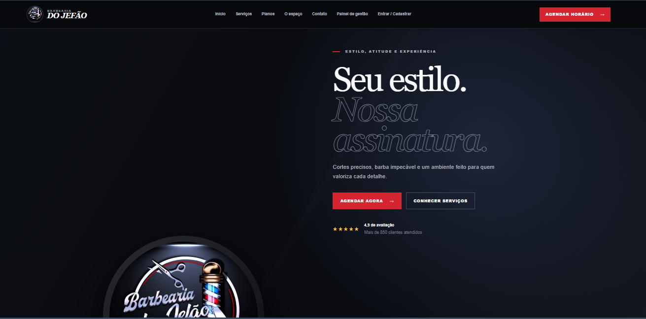 Site da Barbearia do Jefão